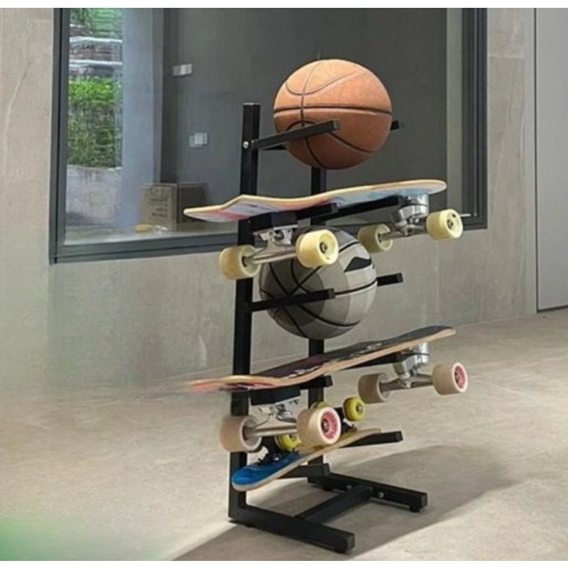 Sports Equipment Organizer - Skateboarduitrustingsrek Geïntegreerd ontwerp voor basketbal, voetbal,